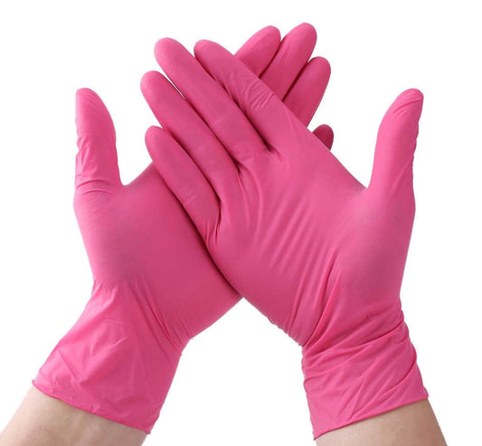 Guantes de Nitrilo Rosa Talla S